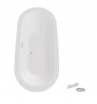 Vann, sisseehitatav Besco Victoria, 160 cm x 75 cm x 44 cm, ovaalne, valge