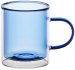 Topeltseinaga klaasist tass Ambition Fuzzy Blue, l&auml;bipaistev v./sinine v., 0.350 l