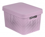 Kaanega hoiukarp, esemete hoidmiseks Curver Infinity Dots, 17 l, roosa v., 35.8 x 26.8 x 22 cm