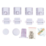 Komplekt, magnetlukk, 4 cm x 3.1 cm, valge, 4 tk
