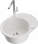 K&ouml;&ouml;givalamu koos kraaniga Mexen Kevin Flora, graniit, 58.6 cm x 45.8 cm x 19 cm, valge/hall/kroom