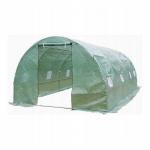 Akendega kaarjas kasvuhoone, pol&uuml;et&uuml;leen, 4.5 x 3 m, roheline v.