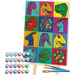 Maalimine numbrite j&auml;rgi, dinosaurus SP45485, valge v./mitmev&auml;rviline, 30 x 40 cm
