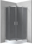 Du&scaron;ikabiin Deante Funkia KYPZ452K, pool&uuml;mar, 80 cm x 80 cm x 185 cm, valge v./kroom v./l&auml;bipaistev