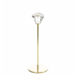 K&uuml;&uuml;nlahoidja Salma 02, kristall/metall, &Oslash; 8 cm, 23 cm, l&auml;bipaistev v./kuldne v.
