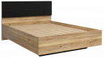 Voodi poolteist istekohta Henson L153-LOZ/140/A1-DMU/CA, 140 x 200 cm, mauvella oak v., ilma madratsita, p&otilde;hjalippidega