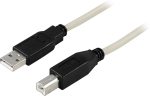 Juhe Deltaco USB-218 USB Type-A Male, USB Type B Male, 2 m, valge v./must v.