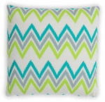 Dekoratiivne padi Patio Glam, valge v./roheline v./hall v., 45 cm x 45 cm