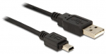 Juhe Delock Mini USB male, USB 2.0 A male, 0.7 m, must v.