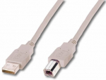 Juhe Assmann USB/USB USB 2.0 A male, USB 2.0 B male, 3 m, hele pruun v.