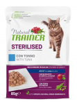 Kuiv kassitoit Natural Trainer Sterilised Adult, tuunikala, 0.085 kg
