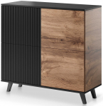 Kummut Random KM-2, tamm v./must v., 95 cm x 100 cm x 40 cm