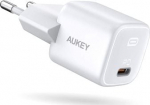 Telefoni laadija Aukey PA-B1, USB-C, valge v., 20 W