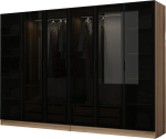 Riidekapp Kalune Design Kale 7651, pruun v./must v., 270 cm x 52 cm x 210 cm