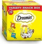 Kassimaius Dreamies Variety Snack Box, kanaliha/juust/l&otilde;he, 0.06 kg, 12 tk
