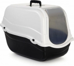 Suletud kassitualett Beeztees Romeo 14281, valge v./must v., suletud, 57 cm x 39 cm x 41 cm