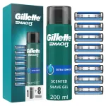 Raseerimiskomplekt meestele Gillette Mach 3, 8 Blades + Shave Gel, 200 ml