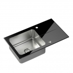 K&ouml;&ouml;givalamu Quadron Hugh 111, klaas/roostevaba teras, 77 cm x 44 cm x 19 cm, must v.