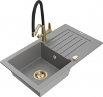 K&ouml;&ouml;givalamu koos kraaniga Mexen Pablo Duo, graniit, 75.2 cm x 43.6 cm x 16.1 cm, kuldne/must/hall