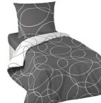 Voodipesukomplekt Douceur d`Interieur, valge v./hall v., 63 x 63 cm, 140 x 200 cm, 2 tk