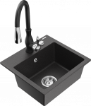 K&ouml;&ouml;givalamu koos kraaniga Mexen Milo, vaik/graniit, 43.5 cm x 41 cm x 17.1 cm, valge/must