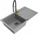 K&ouml;&ouml;givalamu koos kraaniga Mexen Leo, vaik/graniit, 90 cm x 50 cm x 19 cm, hall