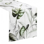 Piklik laudlina ristk&uuml;likukujuline Ellen, valge/roheline, 40 x 140 cm