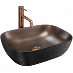 Vannitoa kraanikauss Rea Belinda, keraamiline, 46.5 cm x 33 cm x 13.5 cm, must v./vask v.