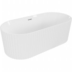 Vann seinaga, teisaldatav Mexen Paola, 150 cm x 75 cm x 58 cm, ovaalne, valge/kroom