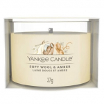 K&uuml;&uuml;nal, l&otilde;hna Yankee Candle Mini Soft Wool & Amber, 7 - 10 h, 37 g, Valge