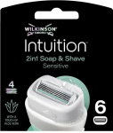 Asendusterad raseerijatele Wilkinson Sword Intuition 2in1 Soap & Shave Sensitive, 6 tk