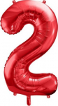 Fooliumist &otilde;hupall number PartyDeco Nr. 2, punane v.
