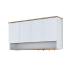 Rippuv k&ouml;&ouml;gikapp Kalune Design JE198, valge v./p&auml;hklipuu v., 120 cm x 27.5 cm x 61.8 cm