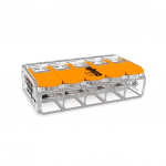 Klemm Wago 5-WAY, 5x0,5-6mm&sup2;, 5 koht., 32 A, oranž v., 15 tk