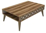 Kohvilaud Kalune Design City, kreemjasvalge/p&auml;hklipuu v., 105 cm x 60 cm x 36.6 cm
