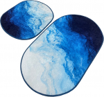 Vannitoamattide komplekt Foutastic Oseyan 510CHL1180, sinine/tumesinine/helesinine, 100 cm x 60 cm