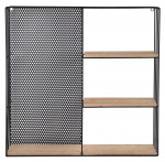 Seinariiul Domoletti Rhodri, pruun/must, 50 cm x 10 cm x 50 cm