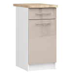 Alumine k&ouml;&ouml;gikapp Akord Oliwia S40, valge v./beež v., 60 cm x 40 cm x 85 cm