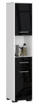 Eraldi seisev vannitoakapp Akord Fin 30 2D, valge v./must v., 30 cm x 30 cm x 140 cm