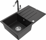 K&ouml;&ouml;givalamu koos kraaniga Mexen Bruno, graniit, 79 cm x 49 cm x 20 cm, l&auml;bipaistev/h&otilde;be/must