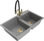 K&ouml;&ouml;givalamu koos kraaniga Mexen Tomas Duo, graniit, 80 cm x 50 cm x 19 cm, kuldne/must/hall