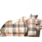 Voodipesukomplekt SBA-110, hall v./punane v./beež v., 70 x 80 cm, 200 x 220 cm