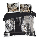 Voodipesukomplekt Eva 22, must v./hele pruun v., 70 x 80 cm, 160 x 200 cm