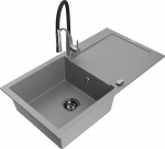 K&ouml;&ouml;givalamu koos kraaniga Mexen Leo, vaik/graniit, 90 cm x 50 cm x 19 cm, hall