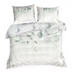 Voodipesukomplekt PT-253, valge v./roheline v./hall v., 70 x 80 cm, 200 x 220 cm