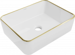 Vannitoa kraanikauss Mexen Catia, keraamiline, 48 cm x 37 cm x 10.5 cm, kuldne/valge