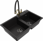 K&ouml;&ouml;givalamu koos kraaniga Mexen Tomas, graniit, 80 cm x 50 cm x 19 cm, kuldne/must