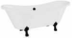 Vann, teisaldatav Besco Amelia, 190 cm x 77 cm x 69 cm, ovaalne, valge/must