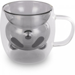 Topeltseinaga klaasist tass Lamart Vaso Panda, must v./l&auml;bipaistev v., 0.250 l