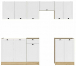 K&ouml;&ouml;gikomplekt Junona Line, valge v./bernstein oak v., 2.3 m